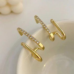 New Gold Color Cuff Earrings